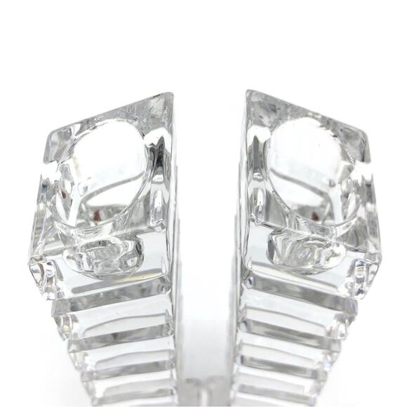 CRYSTAL 7" Offset Stacked Square Candlesticks - Picture 6 of 10